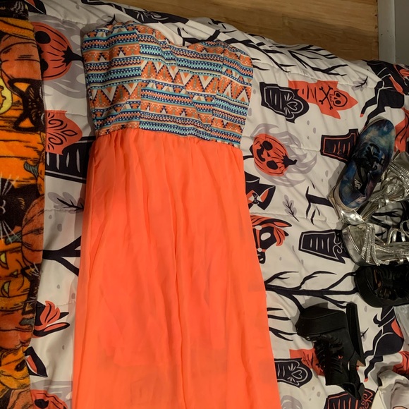 Short Dress with Long Overlay Skirt - Picture 1 of 3